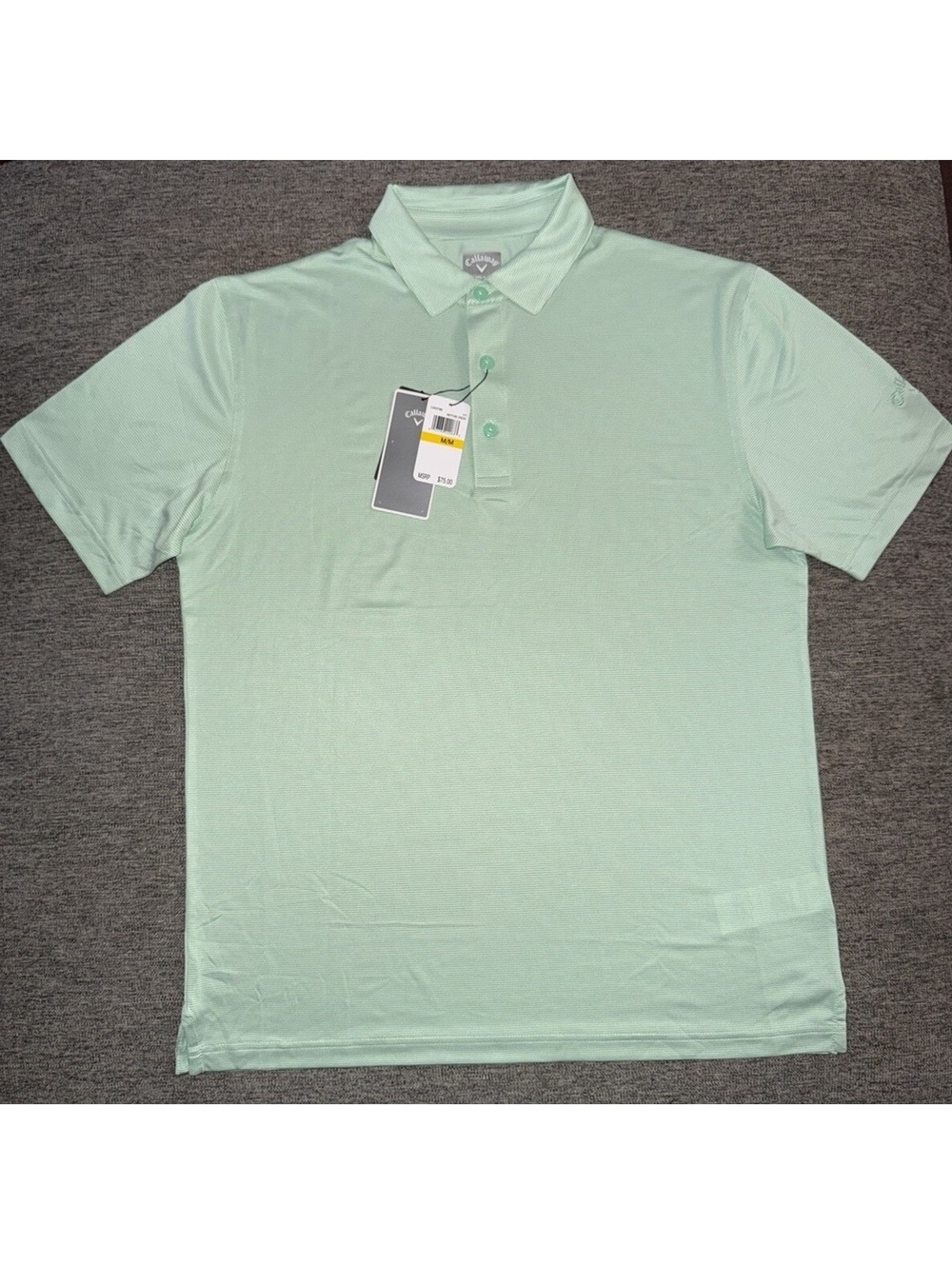 Callaway Men's Medium Neptune Green Opti Fit Golf Polo Shirt CGKS7086 New $75